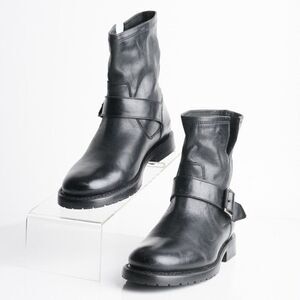 Frye Womens Natalie Engineer Black Leather Bootie Mid-Calf Boots US 6.5 EU 37